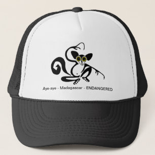 Weiße Tierwelt - Handgezeichnetes AYE-AYE-Lemur-Pr Truckerkappe