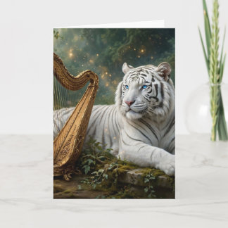 Weiße Tiger-Blumen-Grußkarte Karte