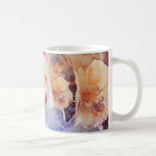 Weiße Tiger-Blumenblase Grunge Kaffeetasse
