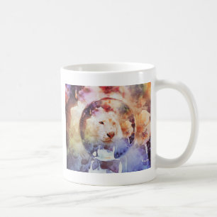 Weiße Tiger-Blumenblase Grunge Kaffeetasse