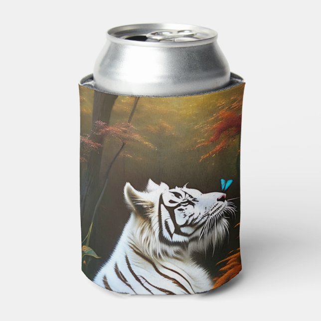 Weiße Tiger, die Momente lieben, können kühler Dosenkühler (Kanne Vorderseite)