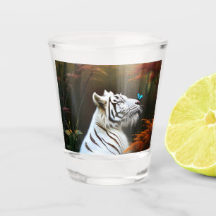 Weiße Tiger, die Momente lieben, Shotglas Schnapsglas