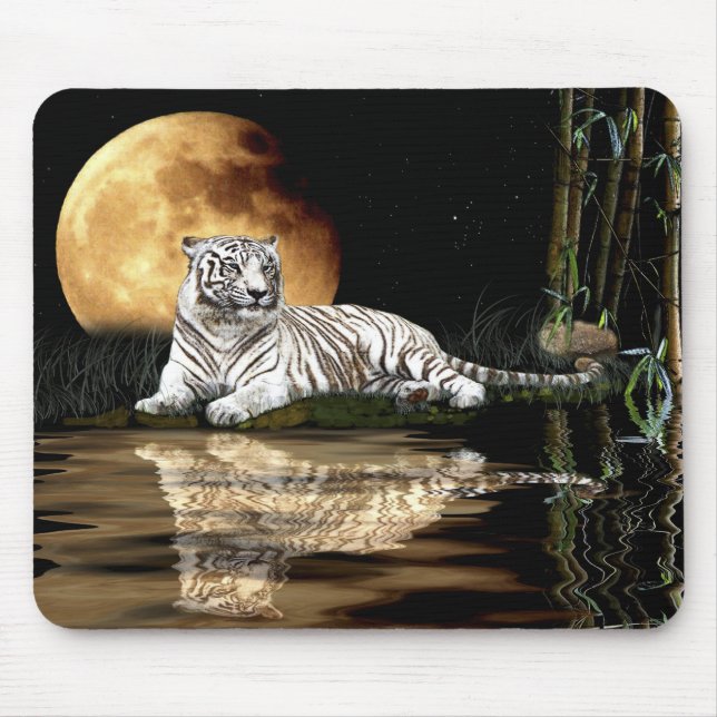 WEISSE TIGER gefährdete Arten Mousepad (Vorne)
