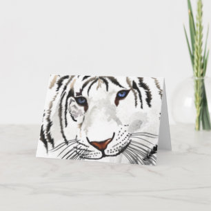 Weiße Tiger-Grußkarte Karte