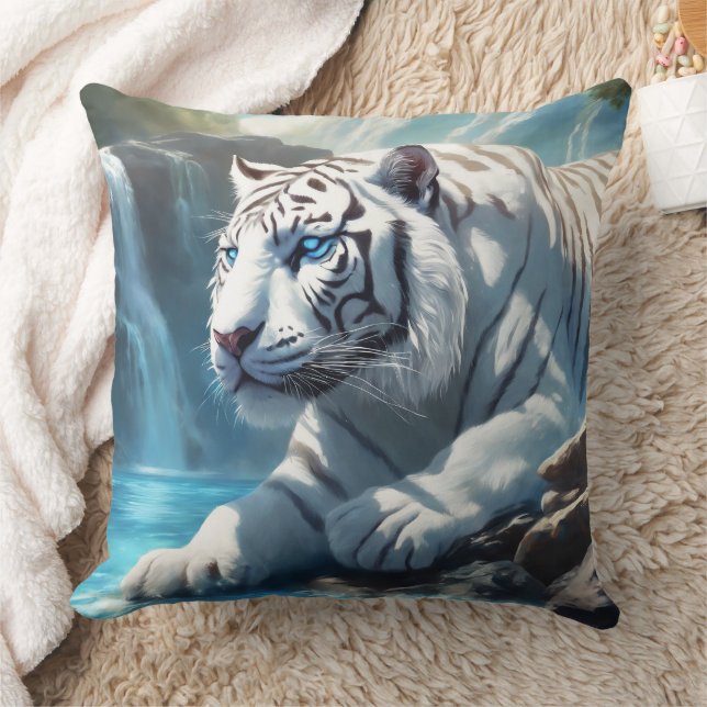 Weiße Tiger-Kissen Kissen (Decke)