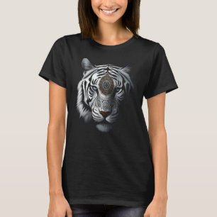 Weiße Tiger Kunstwerk  Mandala Tier Tiger T-Shirt
