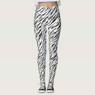 Weiße Tiger Streifen Druck Leggings