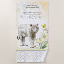 Weiße Tiger- und Lilien-Andachtshandtücher