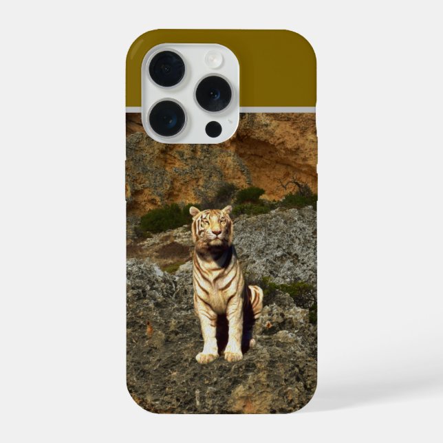 Weiße-Tiger-Warte, iPhone 15 Pro Hülle (Rückseite)