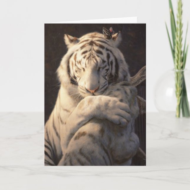 Weiße Tigerkarte – Ruhe & Besinnung Karte (Vorderseite)