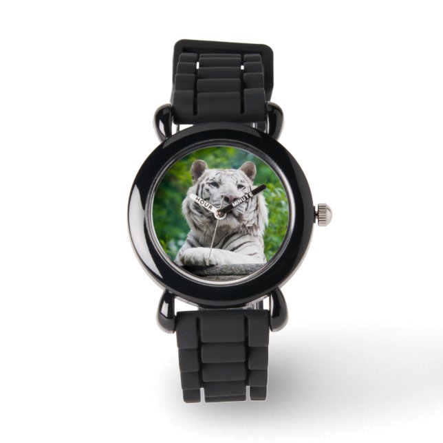 Weiße Tigeruhren Armbanduhr (Vorderseite)