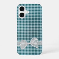 Weiße transparente Schleife auf Gingham
