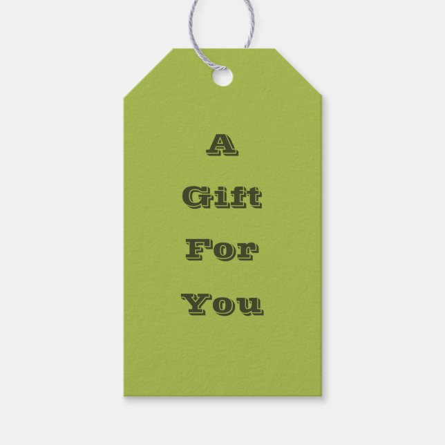 Weiße Traube Grüne Frühlingssaison solide Farbe Geschenkanhänger (Vorderseite)