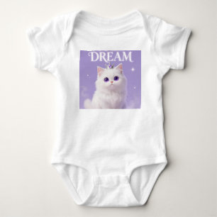 Weiße Traumkatze Royal Princess Kitty Baby-Body Baby Strampler