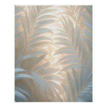 Weiße Tropen, Palmenblätter Aquarell