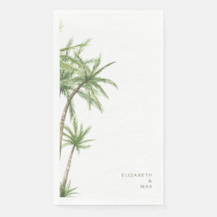 Weiße tropische Paar-Namen Hochzeit II Serviette