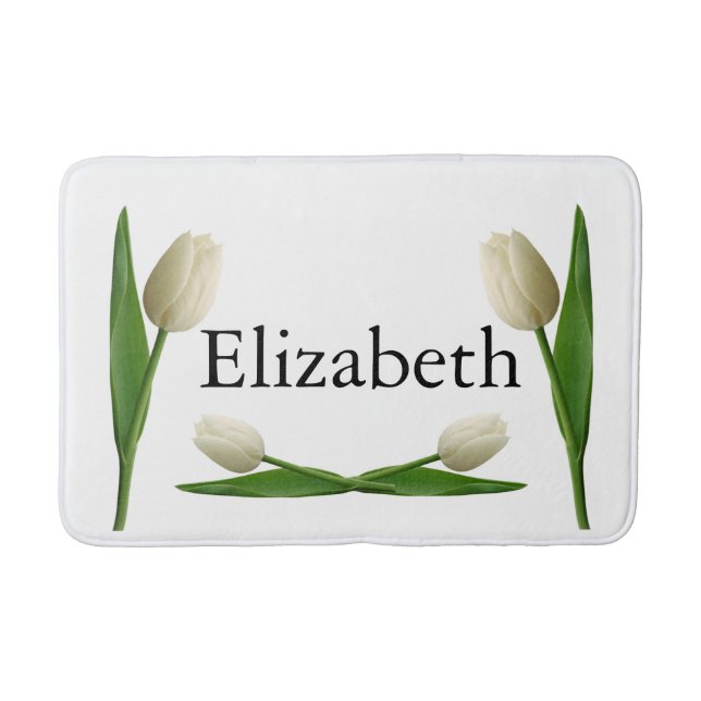 Weiße Tulip Badezimmer Badematte (Vorderseite)