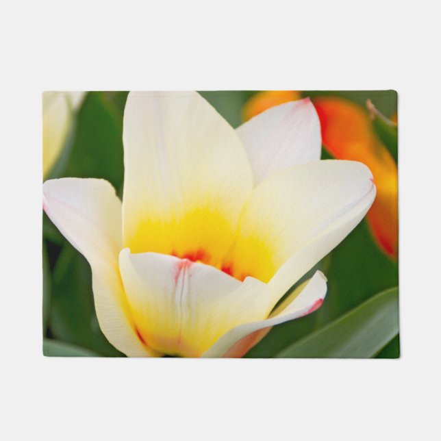 Weiße Tulip Fußmatte (Vorderseite)