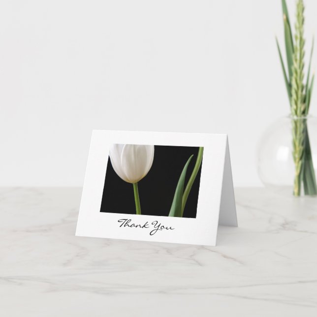 Weiße Tulip-Karte Dankeskarte (Vorderseite)