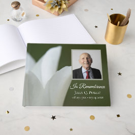 Weiße Tulip zur Grünen Feier zur Beerdigung des Le Gästebuch
