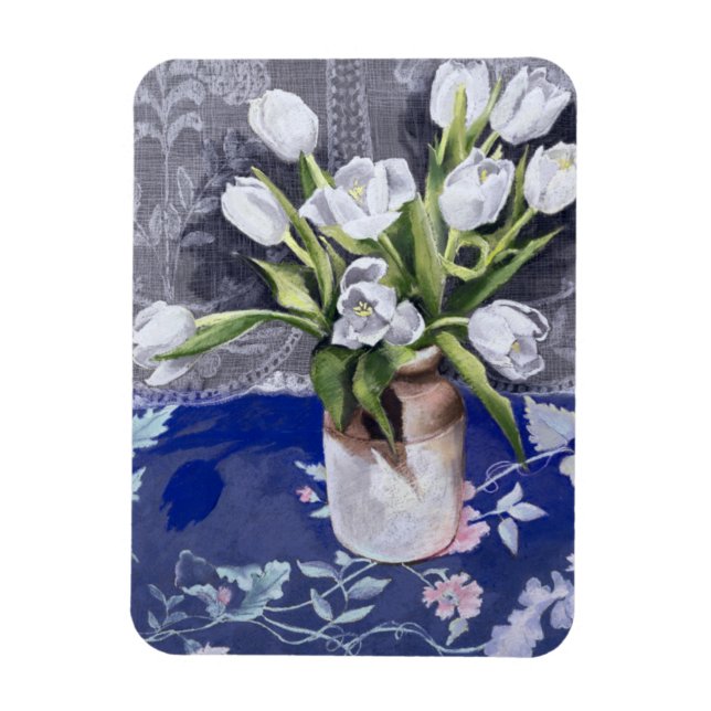 Weiße Tulips 1994 Magnet (Vertikal)