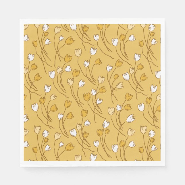 Weiße Tulissen Serviette (Vorderseite)