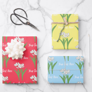 Weiße Tulpen Geschenkpapier Set