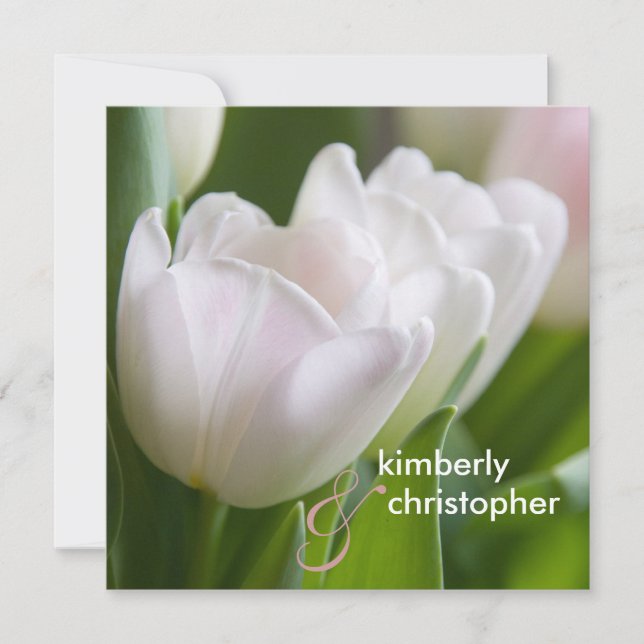 Weiße Tulpen • Hochzeits-Einladung Einladung (Vorderseite)