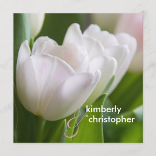 Weiße Tulpen • Hochzeits-Einladung Einladung