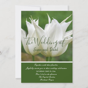 Weiße Tulpen Hochzeits-Einladung Einladung