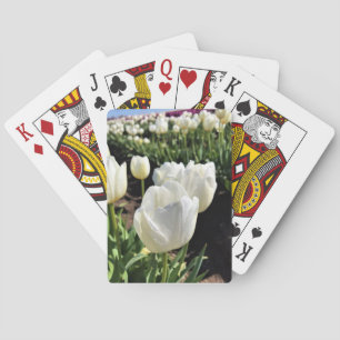 Weiße Tulpen in einem Feld, Waldbrand, Oregon Spielkarten