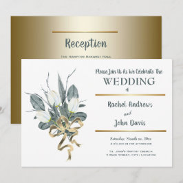 Weiße Tulpen mit Gold, Einladung zur Hochzeit