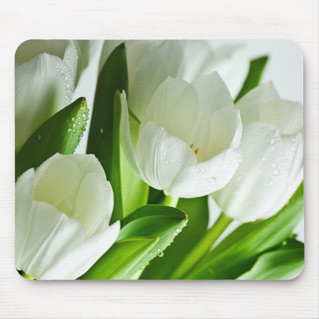 Weiße Tulpen Mousepad (Vorne)