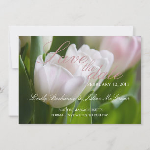 Weiße Tulpen • Save-the-Date-Ankündigung Save The Date