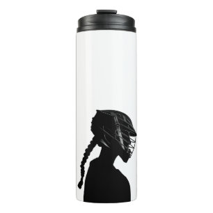 Weiße Tumbler-Mädchen-Lacrosse-Torhüter-Silhouette Thermosbecher