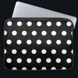Weiße Tupfen-Elektronik-Tasche Laptopschutzhülle<br><div class="desc">Eine Elektroniktasche,  die weiße Tupfen über einem schwarzen Hintergrund kennzeichnet.</div>