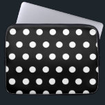 Weiße Tupfen-Elektronik-Tasche Laptopschutzhülle<br><div class="desc">Eine Elektroniktasche,  die weiße Tupfen über einem schwarzen Hintergrund kennzeichnet.</div>