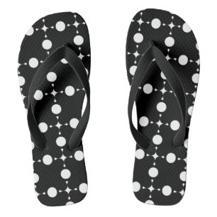 Weiße Tupfen, Tupfenmuster, Punkte, Gepunktet Flip Flops