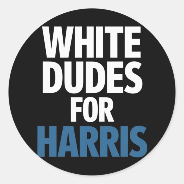 Weiße Typ für Harris Kamala Harris 2024 Wahl Runder Aufkleber (Vorderseite)