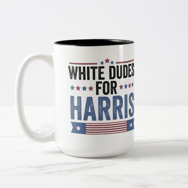 Weiße Typ für Harris Unterstützung Präsident Kamal Zweifarbige Tasse (Links)