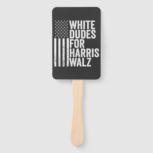 Weiße Typ für Harris Walz - amerikanische Flaggenw Fächer (Vorderseite)