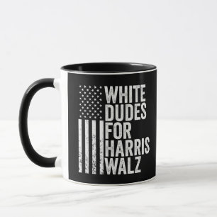 Weiße Typ für Harris Walz - amerikanische Flaggenw Tasse
