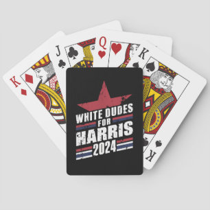 Weiße Typen für Kamala Harris 2024 Spielkarten