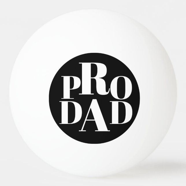 Weiße Typografie auf Black Pro-Vater Tischtennisball (Vorderseite)