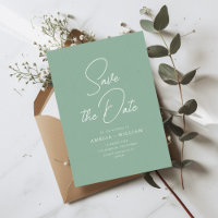 Weiße Typografie-Schrift Salbei-Hochzeit