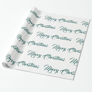 Weiße u. aquamarine frohe Weihnachten - Geschenkpapier