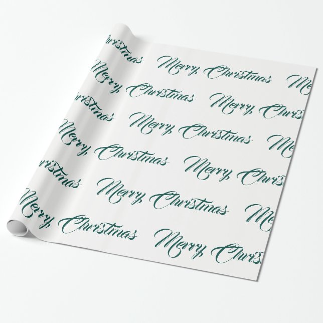 Weiße u. aquamarine frohe Weihnachten - Geschenkpapier (Ungerollt)