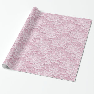Weiße u. rosa Spitze-Beschaffenheit Geschenkpapier