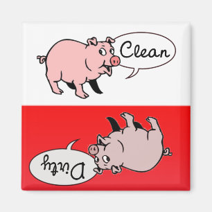 Weiße u. rote Schweine Magnet