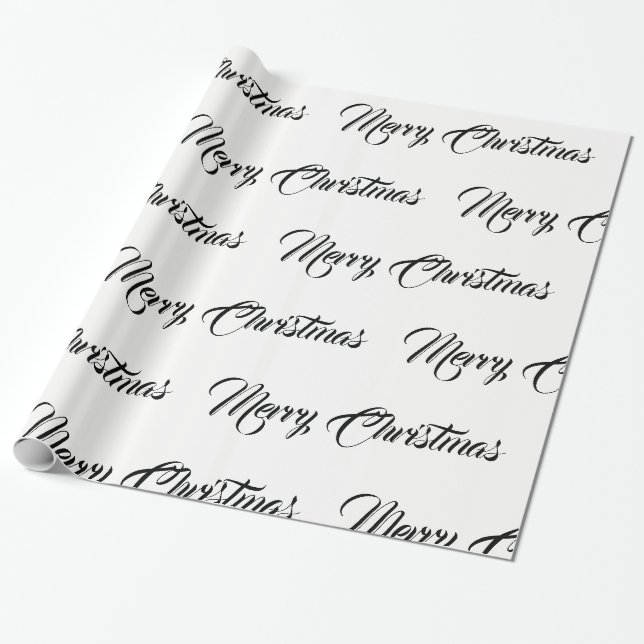 Weiße u. schwarze frohe Weihnachten - Geschenkpapier (Ungerollt)